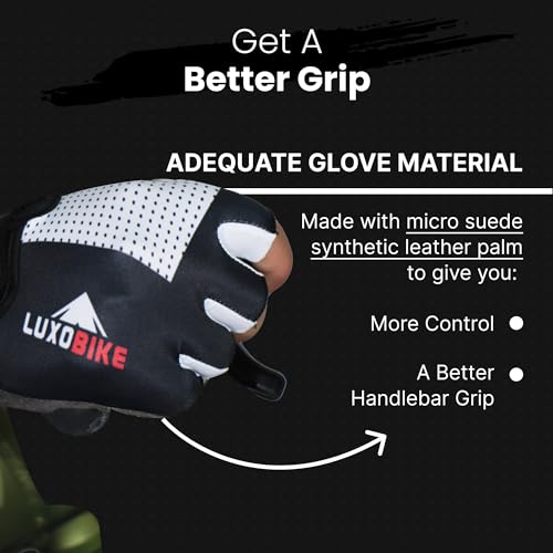 LuxoBike Bike Gloves for Men Cycling Biking Gloves Women - Padded Shock Absorbing Bicycle Riding, Anti-Slip Breahtable Hal...