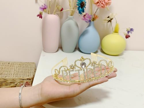 JETKONG Retirement Party Decorations Retired Tiara/Crown, Retired Sash for Women Retirement Gifts, Retirement Party Suppli...