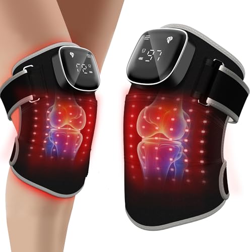 RAYOCON Red Light Therapy for Knee: Knee Massager with 6 Heat and 5 Vibration Cordless Rechargeable Electric Heated Knee B...
