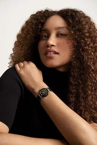 Anne Klein Women's Black Ceramic Bracelet Watch with Diamond Accent
