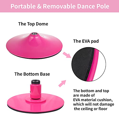 PRIORMAN Dance Pole Set -Premium Height Adjustable 7.38-8.85ft Portable 45mm Diameter 360°Spinning Dancing Pole for Home,2...