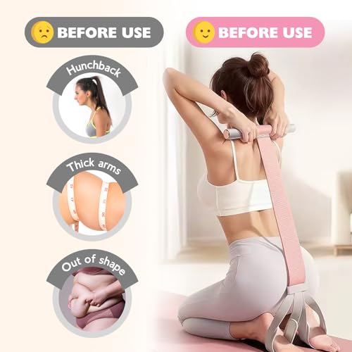 Fitness Resistance Band with Handles & Non-Slip Pedal, 150lb Fabric Exercise Bands, Yoga Starter Sets Sit Up Pull Rope for...