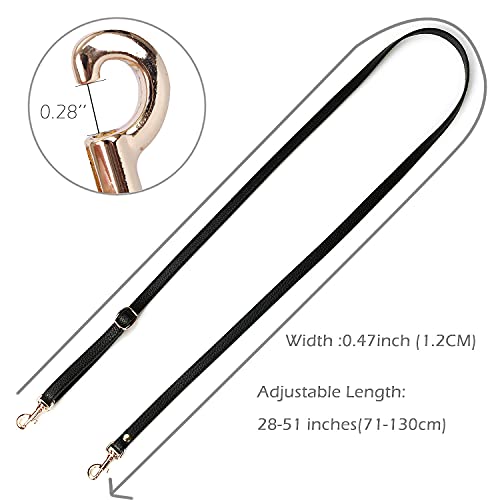 VanEnjoy Adjustable Genuine Leather Crossbody Straps Replacement - Width 1/2“, Length 25”-51”