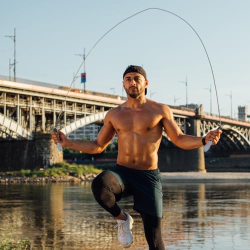 PRETYZOOM Electronic Counting Jump Rope Fitness and Exercise Steel Wire Skipping Rope with Digital Counter for Adult Home ...