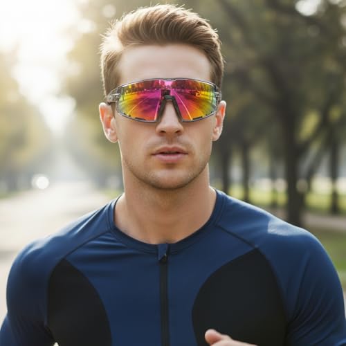 BangLong Sports Sunglasses for Men Women - UV400 Protection Sun Glasses for Running Cycling Baseball Fishing