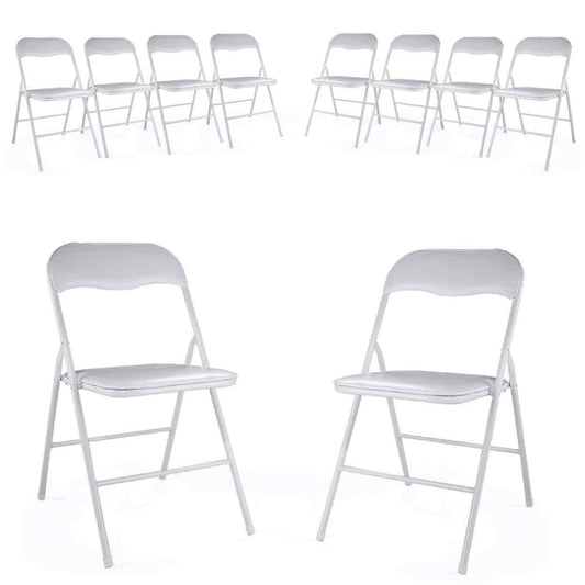 thegreatshopman 10-Pack Commercial Folding Plastic Chair for Home Office Wedding Party Outdoor Indoor, 300LBS Capacity, White