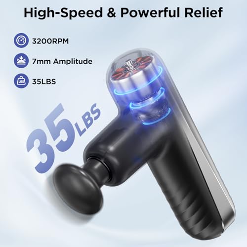 PENJOY Mini Massage Gun, Powerful Handheld Muscle Massager for Muscle Relaxation, Deep Tissue Percussion Small Massage Gun...