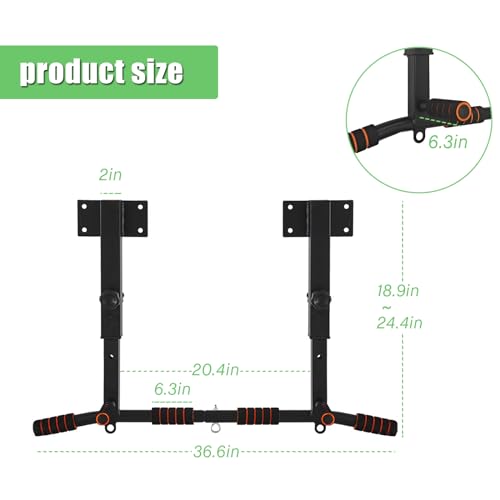 PLKO Wall Mount Pull Up Bar Wall Mounted Body Press Pull Up Bar Gym Chin-Up for Upper Body Workout