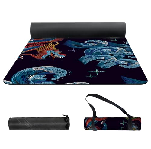 nuveti Yoga Mat Print Extra Thick TPE Non Slip Fitness Exercise Mat with Carrying Bag,72"x24" Extra Thick 6MM Exercise & W...