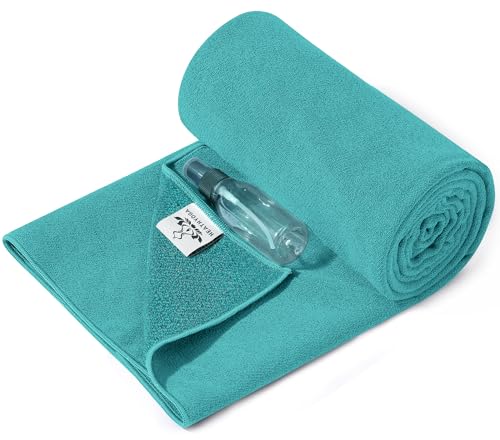 Heathyoga Yoga Mat Towel Non Slip for Hot Yoga Towel with Silicone Grip & Free Spray Bottle, 72"X26" Extra Large Microfibe...
