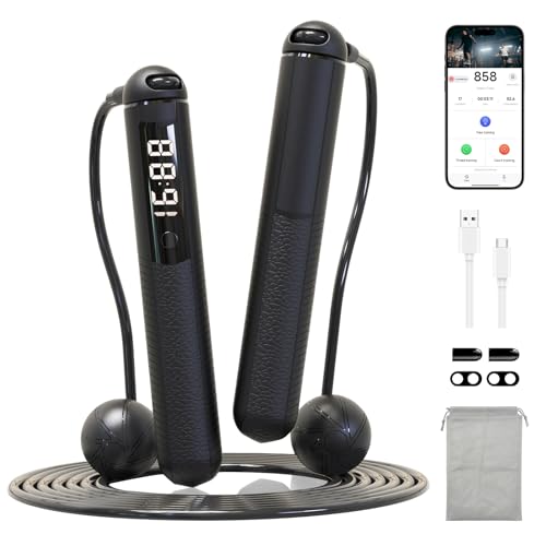 SaintCos Cordless Gravity Jump Rope, Smart Jump Rope with Counter for Gym, Fat Burning & Calorie Burn, APP Data Analysis, ...