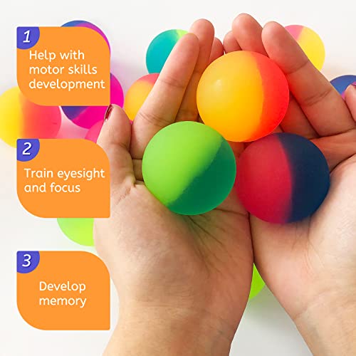 Irrmshr 18 Pcs Bouncy Balls for Kids,45 mm Jumbo Super Bouncy Balls,Rubber High Bouncing Balls in Bright Assorted Multi Co...