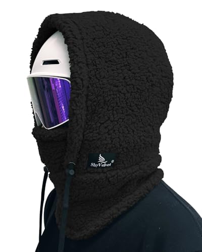 Shy Velvet Sherpa Hood Ski Mask Wind-Resistant Balaclava Winter Fleece Ski Mask for Men and Women