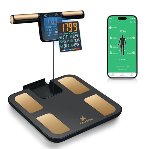 EILISON Smart Scale for Body Weight: 8-Electrode Precision Digital Bathroom Scale for Fat BMI 32 Muscle Body Composition A...