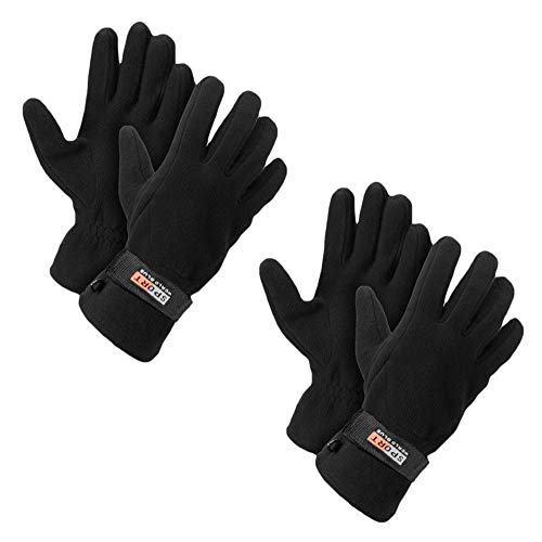 Men's Fleece Lined Adjustable Soft & Warm Thick Winter Gloves