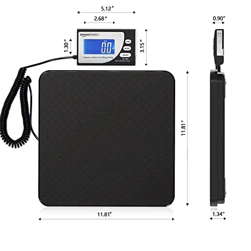 Amazon Basics Digital Postal Scale, Heavy Duty Weighing Platform for Packages, Shipping, 660 lb Capacity, 1 Ounce Readabil...