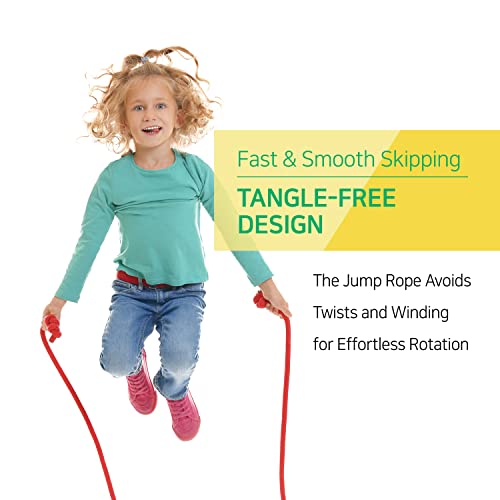 KSY Kids Jump Rope (Crystal Series) – Durable PVC Jump Rope for Kids Ages 6-12 – Lightweight, Adjustable, and Tangle-Free...