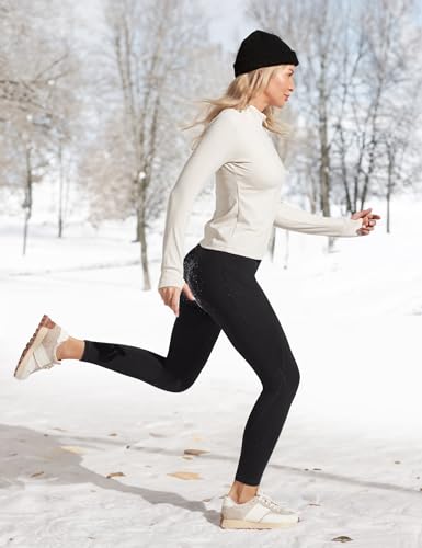 Ewedoos Fleece Lined Leggings Women Thermal Leggings for Women with Pockets High Waisted Winter Warm Tights Pants Clothes