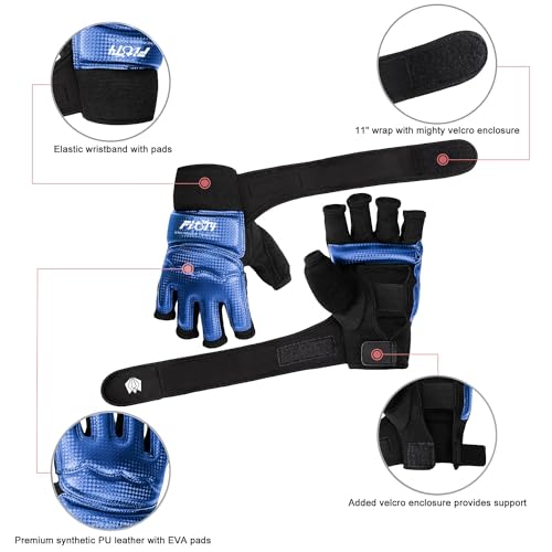 FitsT4 Sports Half Mitts MMA UFC Training Boxing Punch Bag Martial Arts Gloves