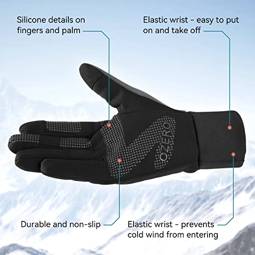 OZERO Winter Touchscreen Gloves for Men: Warm Running Gloves Windproof Water Resistant - Lightweight Thermal Glove for Hik...