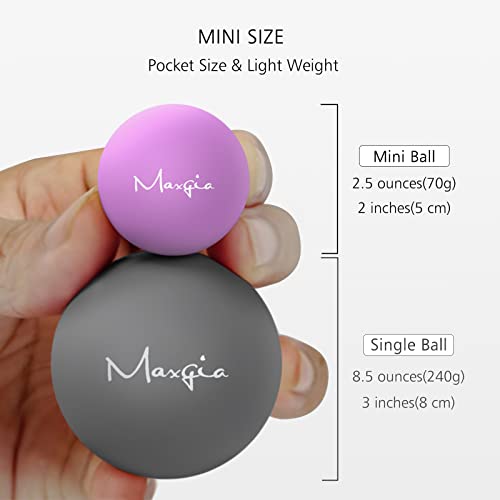 Maxgia 2" Mini Massage Ball, 5 Speeds Vibrating Massage Roller Ball for Palm, Hand, Foot, Leg, Neck, Back, Trigger Point M...
