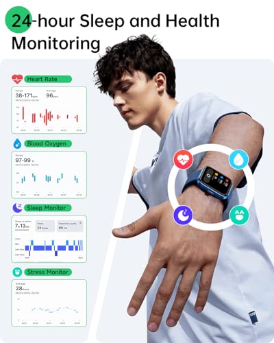 WMK Smart Watch with Alexa, Answer/Make Call,1.83" Display,10 Day Battery, Heart Rate/SpO2/Sleep Monitor, 3ATM Waterproof,...