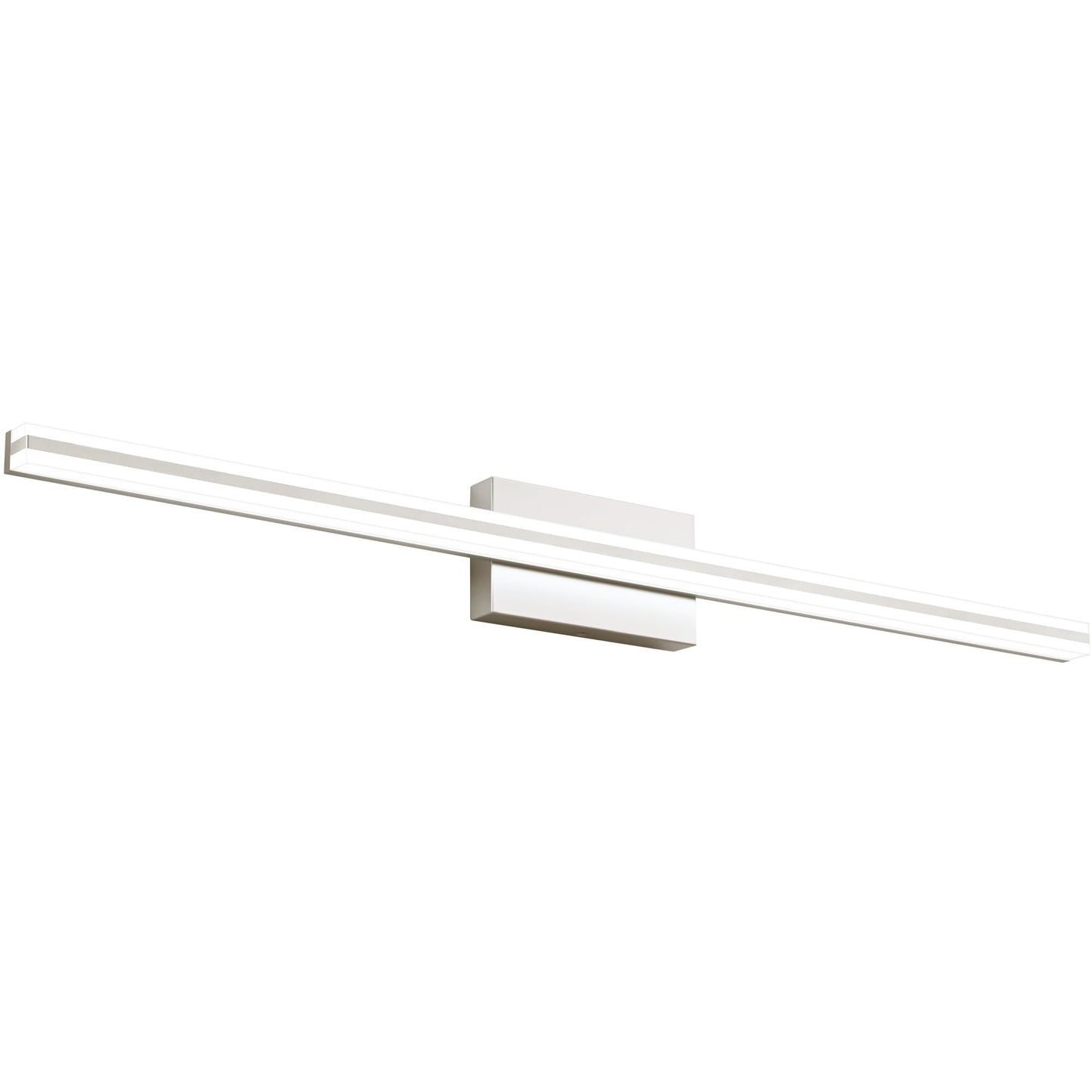 Solfart 40 Inch Modern Led Bathroom Vanity Light - Dimmable Stainless Steel Over Mirror Fixture, Silver Finish, Model 8B07B29F