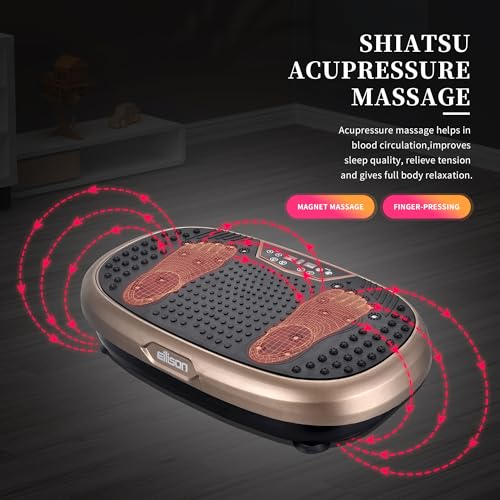 EILISON FitMaxx 3D XL Vibration Plate Exercise Machine - Whole Body Workout Vibration Platform w/Loop Bands - Lymphatic Dr...