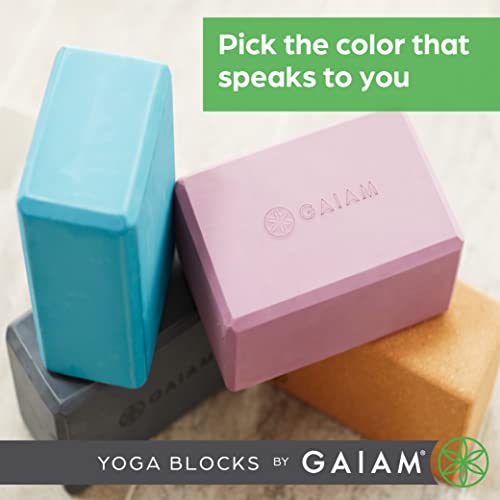 Gaiam Yoga Block - Supportive Latex-Free Eva Foam - Soft Non-Slip Surface with Beveled Edges for Yoga, Pilates, Meditation...