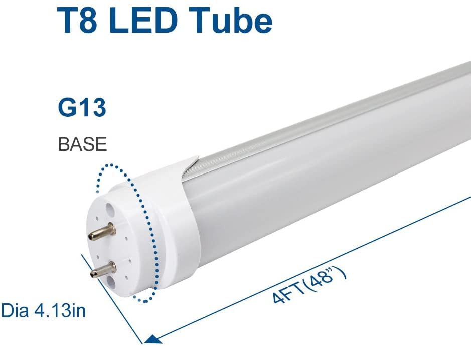 Lightingwill Led T8 Light Tube 4Ft  Warm White 3000K-3500K  Dual-End Powered Ballast Bypass  2000Lumen 18W (40W Equivalent Fluorescent Replacement)  Frosted Cover  Ac85-265V Lighting Fixture  1Pack