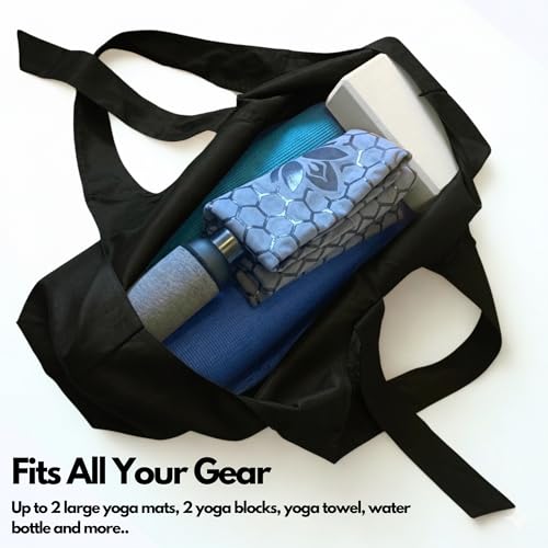 Yogiii Yoga Mat Bag | The ORIGINAL YogiiiTotePRO | Large Yoga Mat Bag or Yoga Mat Carrier with Side Pocket | Yoga Bag Fits...