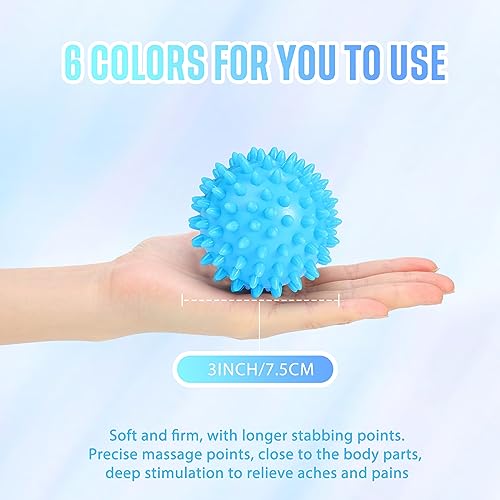 Liliful 12 Pcs Spiky Massage Ball, Hard Foot Ball Roller Massager Firm Foot Arch Trainer for Deep Tissue, Plantar Fasciiti...