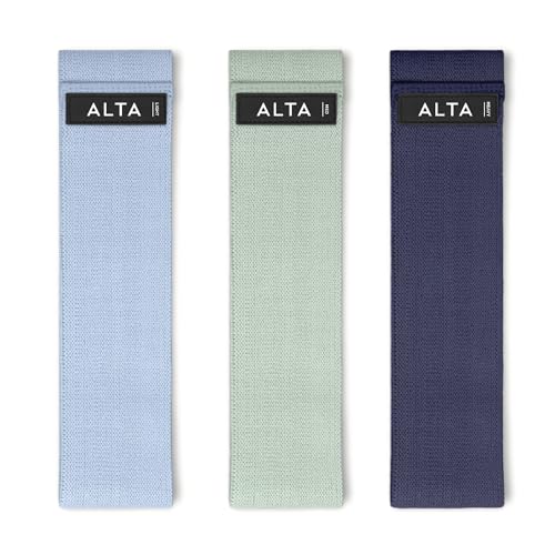 ALTA Booty Bands for Women - Premium Non-Slip Fabric Resistance Bands for Working Out - Cloth Resistance Bands for Legs, F...