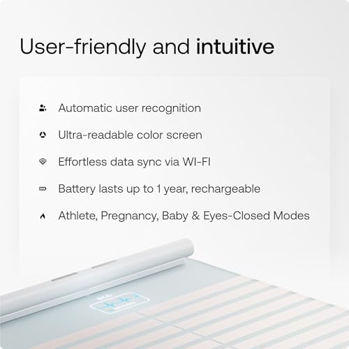 WITHINGS Body Scan - Smart Scale with Segmental Body Composition Analysis, Weighing Scales Body Weight & Vascular Age, Vis...