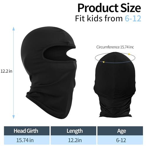 Pukavt 1-3 Pack Kids Balaclava Ski Mask for Boys and Girls, UV Protection Windproof Scarf for Winter Snowboard Cycling