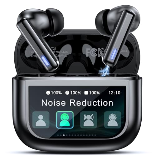 ZIUTY Wireless Earbuds Bluetooth Headphones, ANC/ENC Noise Cancelling, Ear Buds with Multifuntional Touch Screen, 40H Ster...