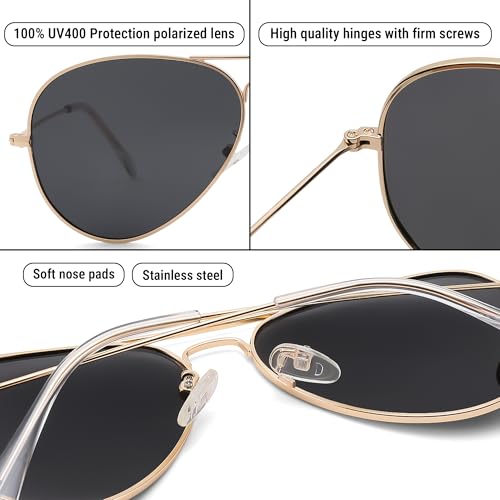 Pro Acme Aviator Sunglasses for Men Women Classic Polarized UV400 Protection
