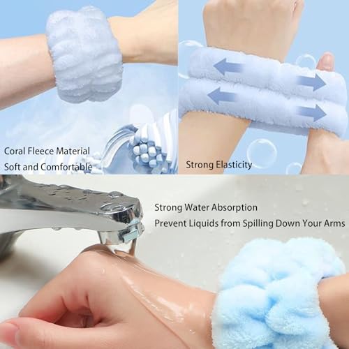 KYHYFJMD Spa Headbands for Washing Face Soft Puffy Bubble Headbands Wristband for Women Girls Makeup Skin Care Facial Beau...