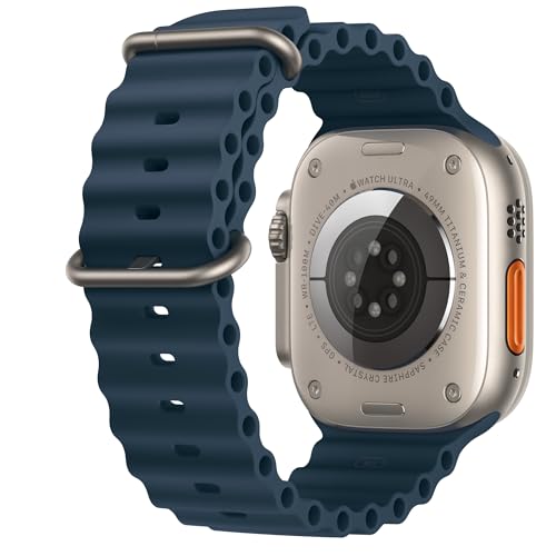 Apple Watch Ultra 2 [GPS + Cellular, 49mm] - Titanium Case with Blue Ocean Band, One Size (Renewed Premium)