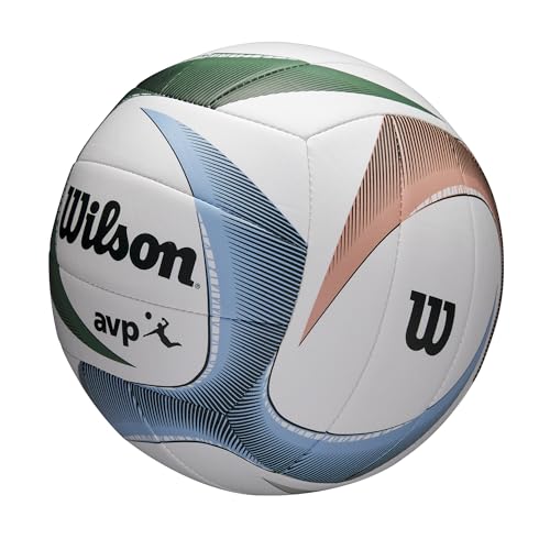 Wilson AVP PXL Volleyball - Official Size, White/Blue/Green