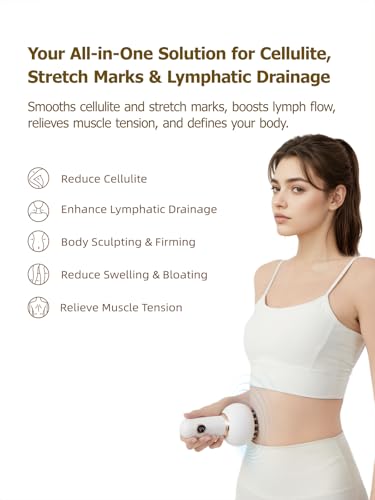 Yuonry Lymphatic Drainage Massager & Anti Cellulite Massage Tool, Helps Reduce Stretch Marks & Cellulite, for Legs, Arms &...