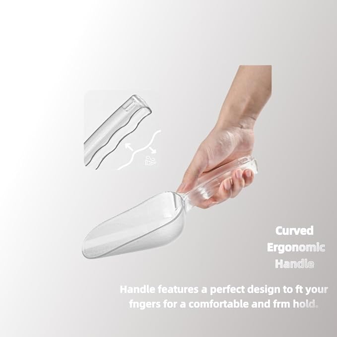 Ice Scoop,ice maker scoop,ice scoopers for ice bucket,Polycarbonate Utility Ice Scoop,12 Oz,Clear,Ergonomic Handle, Applicable to:Ice Maker,Ice Cream,Pets Food,Coffee Beans(1 pcs) M