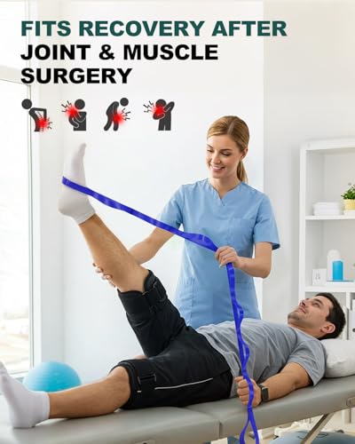 Trideer Stretching Strap Yoga Strap Physical Therapy for Home Workout, Exercise, Pilates and Gymnastics, Non-Elastic Stret...