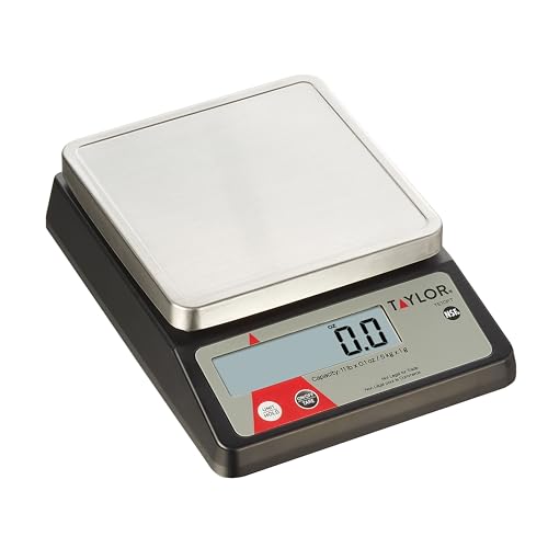 Taylor TE10FT 11-Pound Commercial Digital Portion Control Scale, 11 lb (5 kg) in 0.1 oz (1 g) Food and Cooking Scale, Tare...