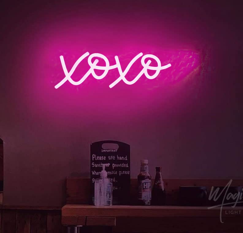DAKABUKA LED Neon Light Sign for Bedroom Decor, USB Powered, Pink, Model NL010-xoxo Apink