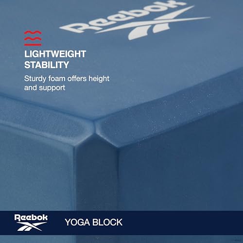 Reebok Solid Yoga Block, 4” x 6” x 9” Yoga Brick with Lightweight Support for Flexibility, Balance & Alignment, Portable F...