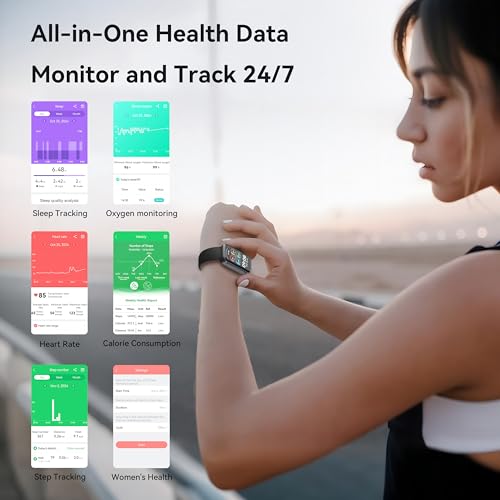 OUKITEL Smart Watch for Men Women with 2 Bands, 1.47" HD Display Fitness Tracker with Heart Rate/SpO2/Sleep Monitor 24 Spo...