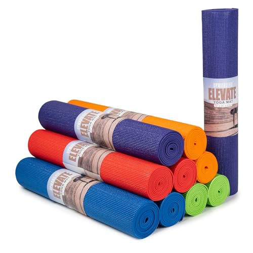 Upward Fit Elevate Yoga Mats, 10 Pack, 72" Long x 24" Wide, 4 mm Thick, Non-Slip and Easy to Clean Gym Mats for Schools an...