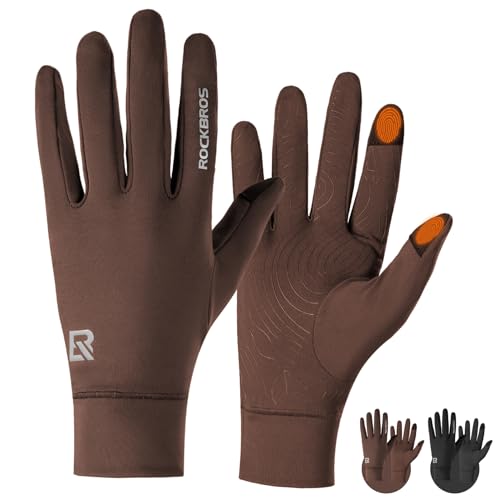 ROCKBROS Men Women Thin Winter Gloves for Sport- Lightweight Anti-Slip Touch Screen Road Bicycle Gloves for Outdoor Sports...