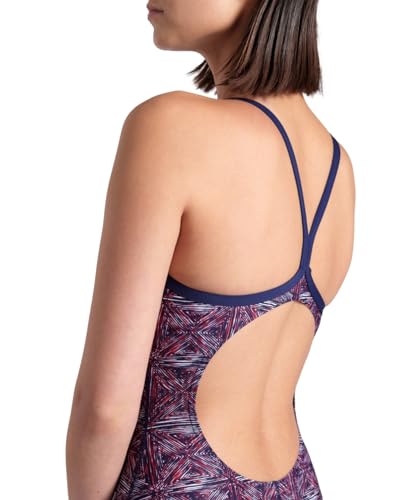 Arena Womens Arena Performance Women's Abstract Tiles Team Print Light Drop Back Swimsuit